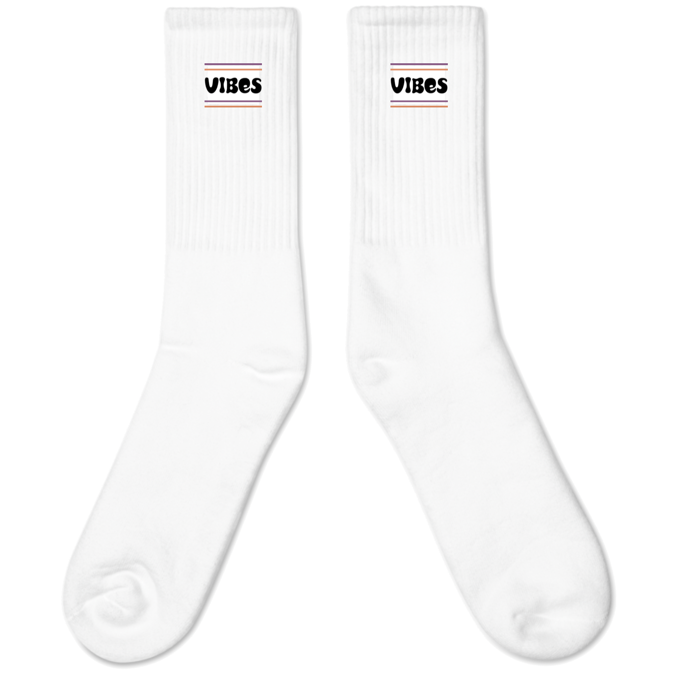 Striped Logo Embroidered socks white